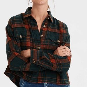 American Eagle Cropped Flannel